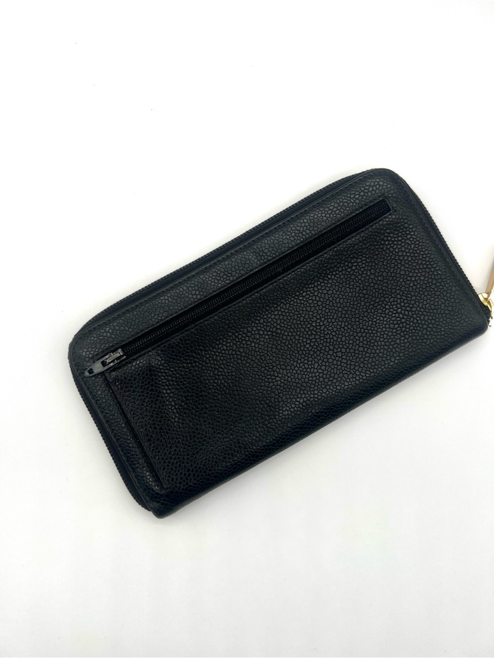 CHANEL Black Caviar Leather Zip Wallet with Embossed CC - Picture 3 of 7